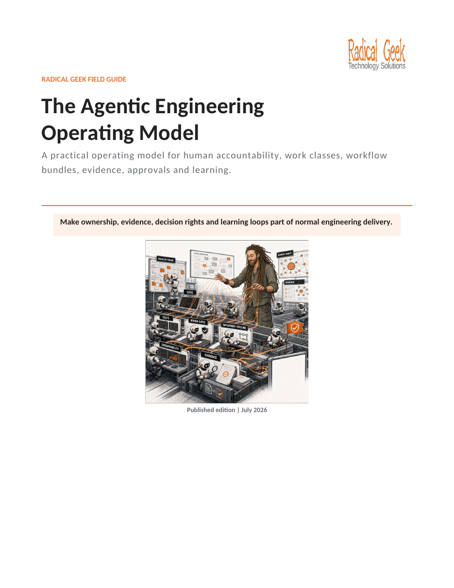 Cover of Radical Geek's Guide to the Agentic Engineering Operating Model